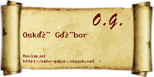 Oskó Gábor névjegykártya